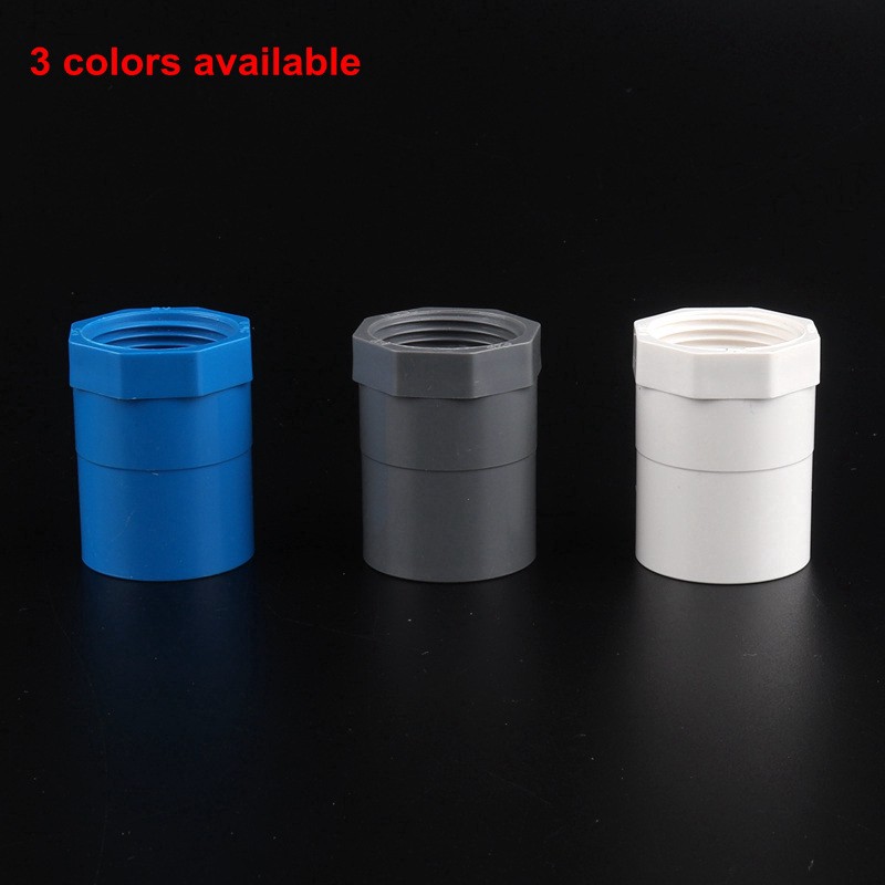 5pcs 1/2",3/4",1",1.2" PVC Thread Connectors 20/25/32/40mm Water Pipe PVC Joints Home Garden Irrigation PVC Fittings