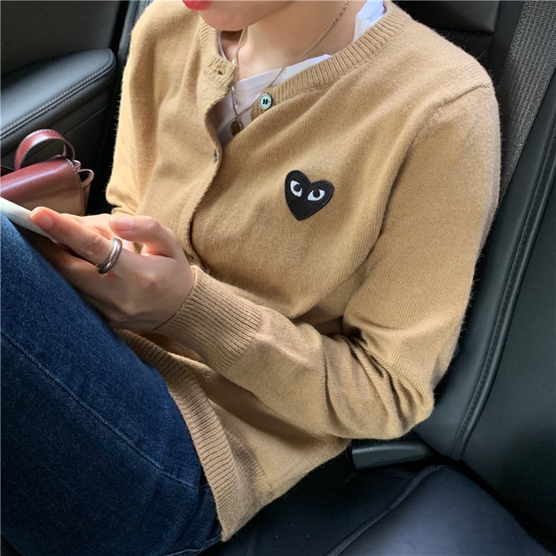 Áo Khoác Cardigan Dài Tay In Họa Tiết Trái Tim Xinh Xắn Theo Phong Cách Hàn Quốc | BigBuy360 - bigbuy360.vn