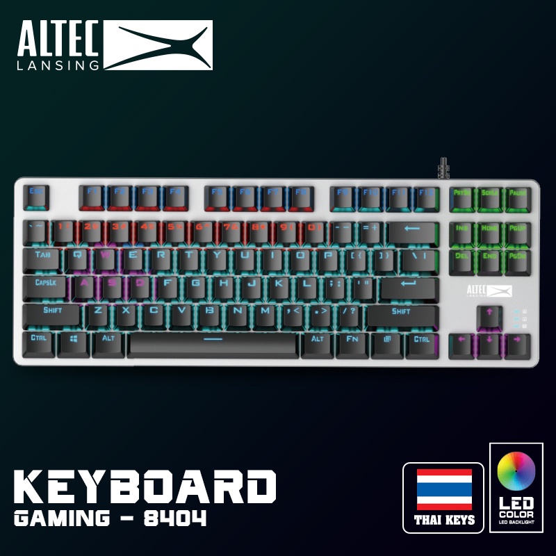 Bàn phím cơ blue switch ALTEC LANSING ALGK8404 loại 87 phím led rainbow - hơn 20 chế độ tùy chỉnh (3 màu tuỳ chọn)