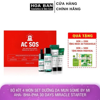 Bộ Kit 4 Món Set dưỡng da mụn Some By Mi AHA- BHA-PHA 30 Days Miracle Starter - HB0050