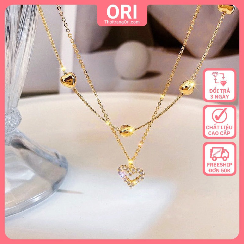 Dây chuyền Chocker trái tim đính đá cá tính sang trọng ORI D057