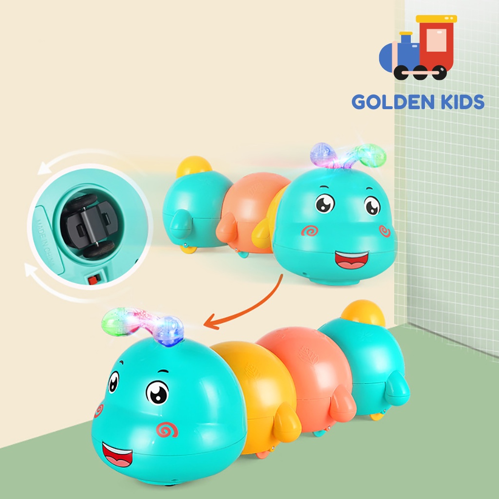 Đồ chơi chú sâu biến hình cảm biến tránh chướng ngại vật  âm nhạc ánh sáng chạy pin dễ thương