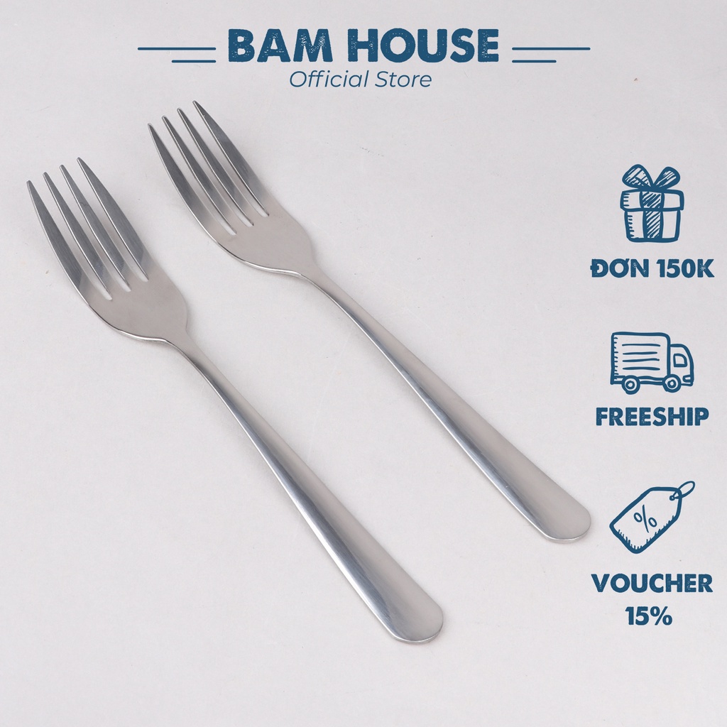 Nĩa inox Bam House cán trơn dày sáng bóng cao cấp MRH04