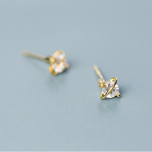 Đôi Bông Tai Hình Vũ Trụ Nạm Đá zircon