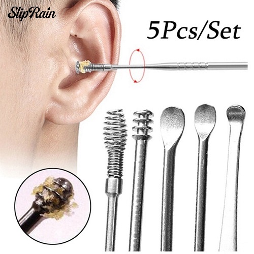 Bộ Dụng Cụ Ngoáy Tai Lấy Ráy Tai 6 Món Bằng Thép Không Gỉ Cao Cấp