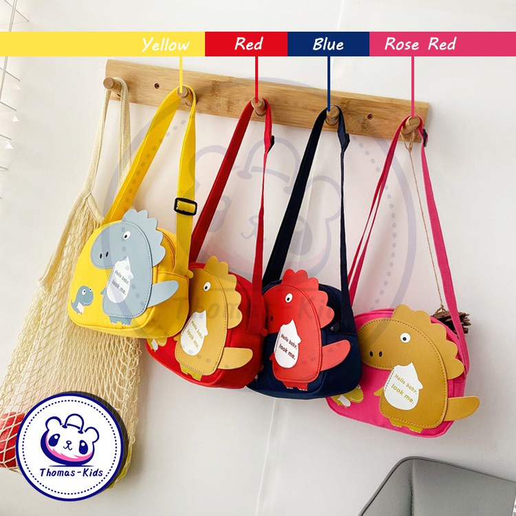 [THOMAS KIDS] Túi trẻ em Khủng long dễ thương Túi thời trang mầm non Unisex Phim hoạt hình đeo chéo Túi quà
