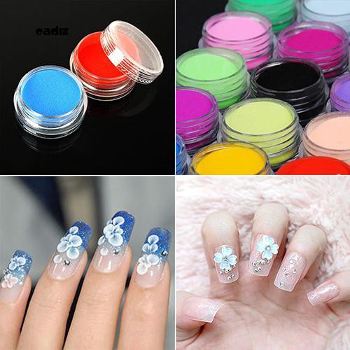 12 hũ bột acrylic UV 3D dùng cho trang trí móng tay DIY