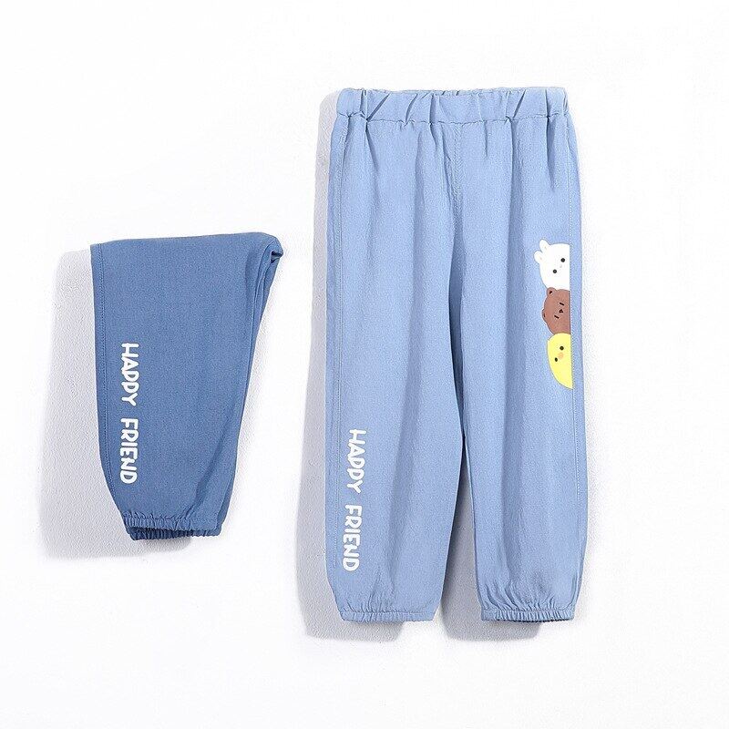 Quần Dài Cotton Co Giãn In Họa Tiết Hoạt Hình Thời Trang Xuân Hè Cho Bé Trai Và Gái 2-6 Tuổi