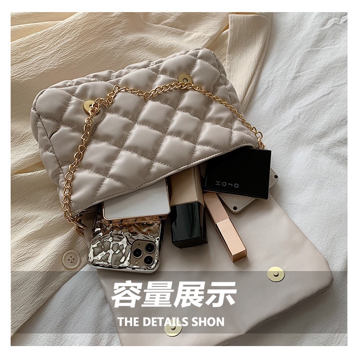 JASMIN NOIR Túi Đeo Chéo Quai Xích Họa Tiết Kẻ Sọc Cho Nữ