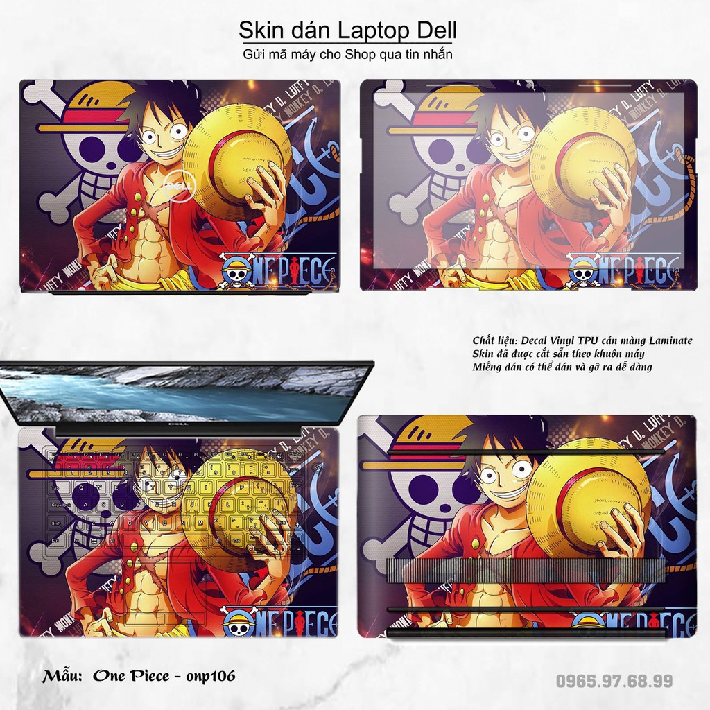 Skin dán Laptop Dell in hình One Piece _nhiều mẫu 11 (inbox mã máy cho Shop)