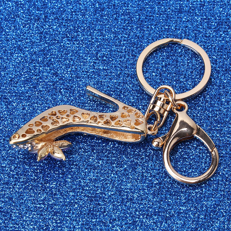 Móc khóa hình giày cao gót đính đá thời trang