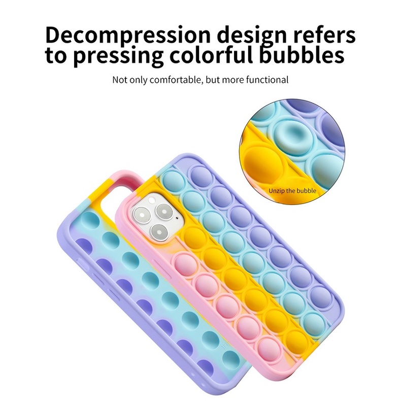Ốp điện thoại TPU mềm kiểu đồ chơi nhấn bong bóng thích hợp cho IPhone 12 Pro Max 11 Pro SE 2020 XR XS MAX 7 8 6S Plus