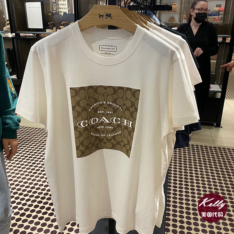 Áo Thun In Logo Coach Kiểu Cổ Điển Cá Tính Cho Nữ