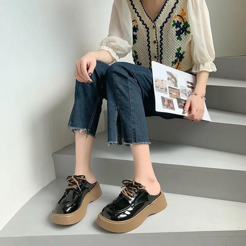 Dép Da Đế Dày Buộc Dây Thời Trang Mùa Hè Cho Nữ