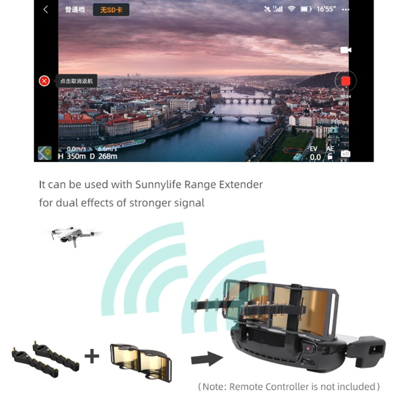 Bộ Khuếch Đại Tín Hiệu HSV Cho Mavic Mini / 2 / Air / Pro / Spark / FIMI X8SE / Yagi 2.4 / 5.8Ghz