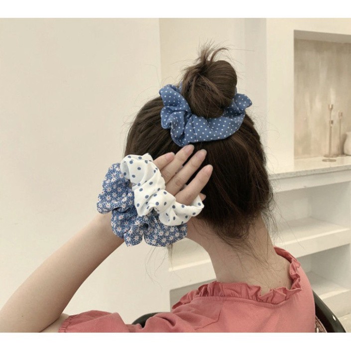 SCRUNCHIES TÔNG MÀU XANH BIỂN