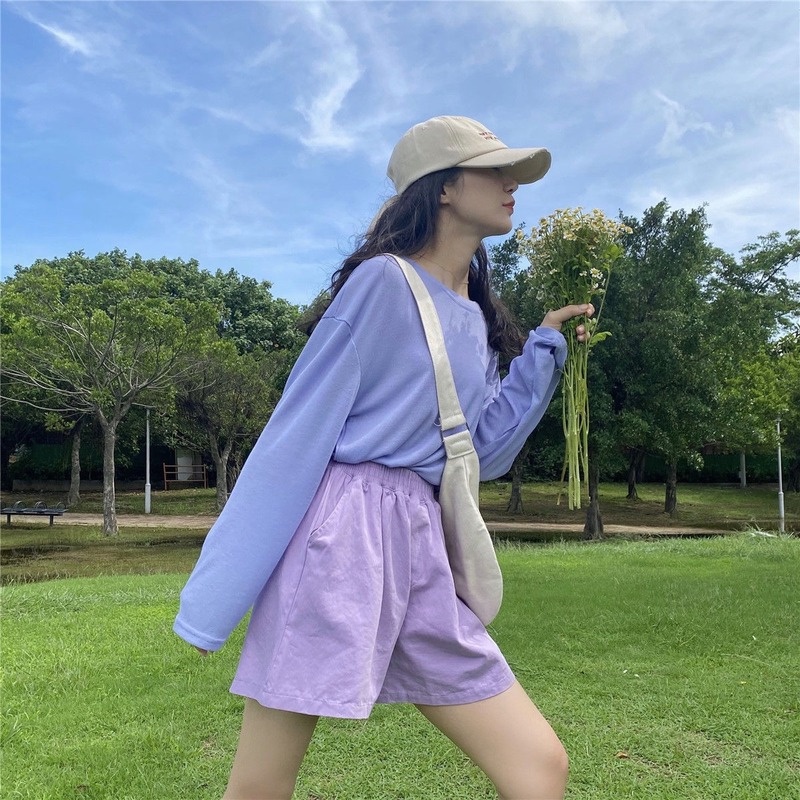 Quần Short Denim Thể Thao Lưng Cao Ống Rộng Thời Trang Mùa Hè Phong Cách Hàn Quốc Cho Nữ