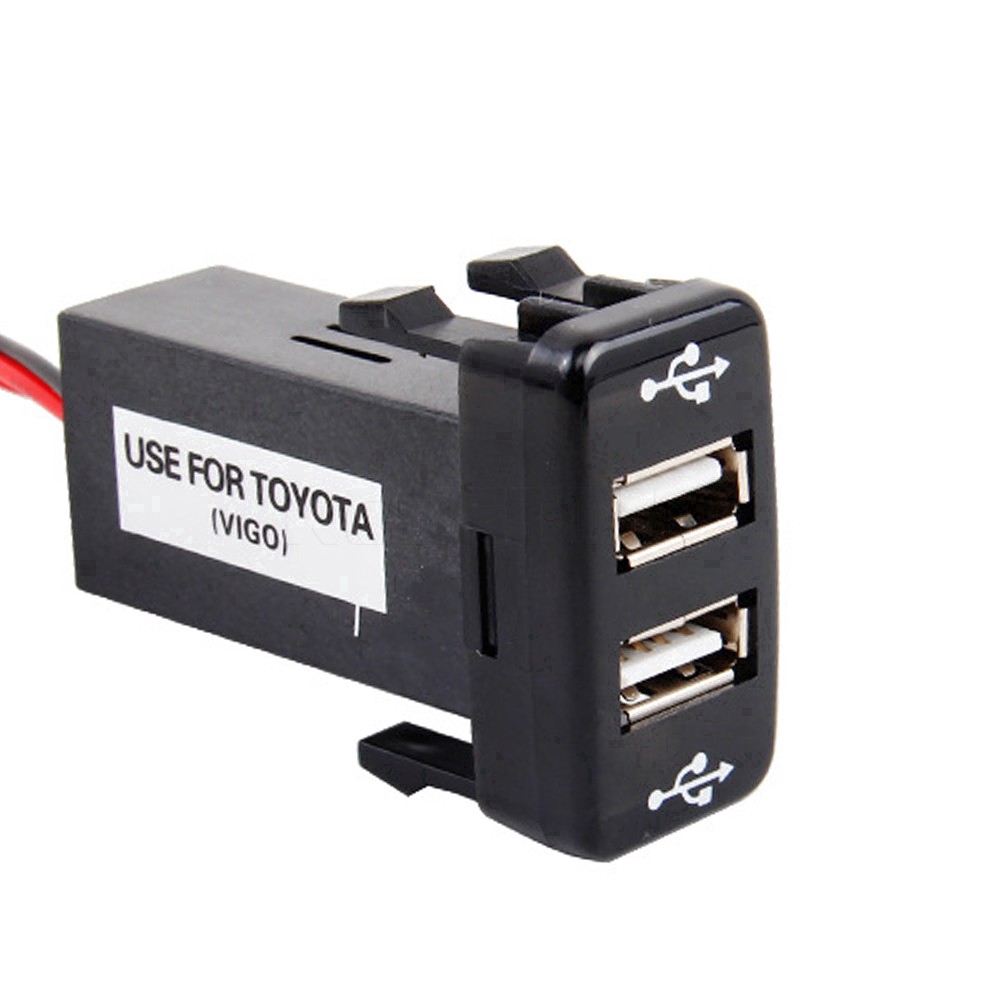 40*20mm 2 Port Car Charger 12V Dual USB Fast Charging Adapter For TOYOTA