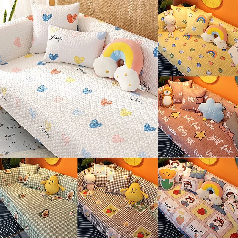 Đệm Lót Ghế Sofa Dày Dặn Chống Trượt/Bụi Bẩn/Mòn Kiểu Hoạt Hình Phong Cách Bắc Âu