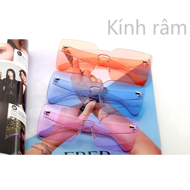 Kính mát vuông màu kẹo ngọt cho nam và nữ