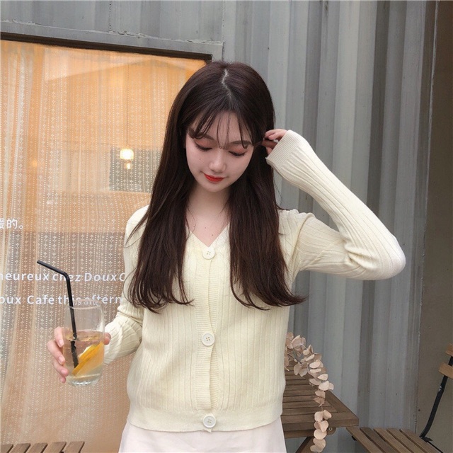 [SẴN + ảnh thật] Áo khoác cardigan len 3 khuy | BigBuy360 - bigbuy360.vn