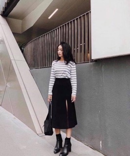 Váy xẻ tà đen