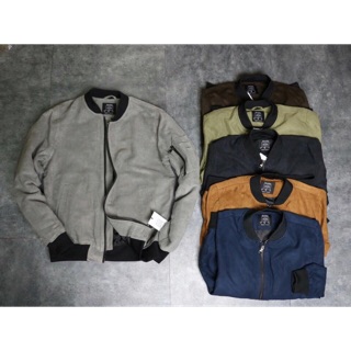 Áo khoác bomber da lộn bershka vnxk
