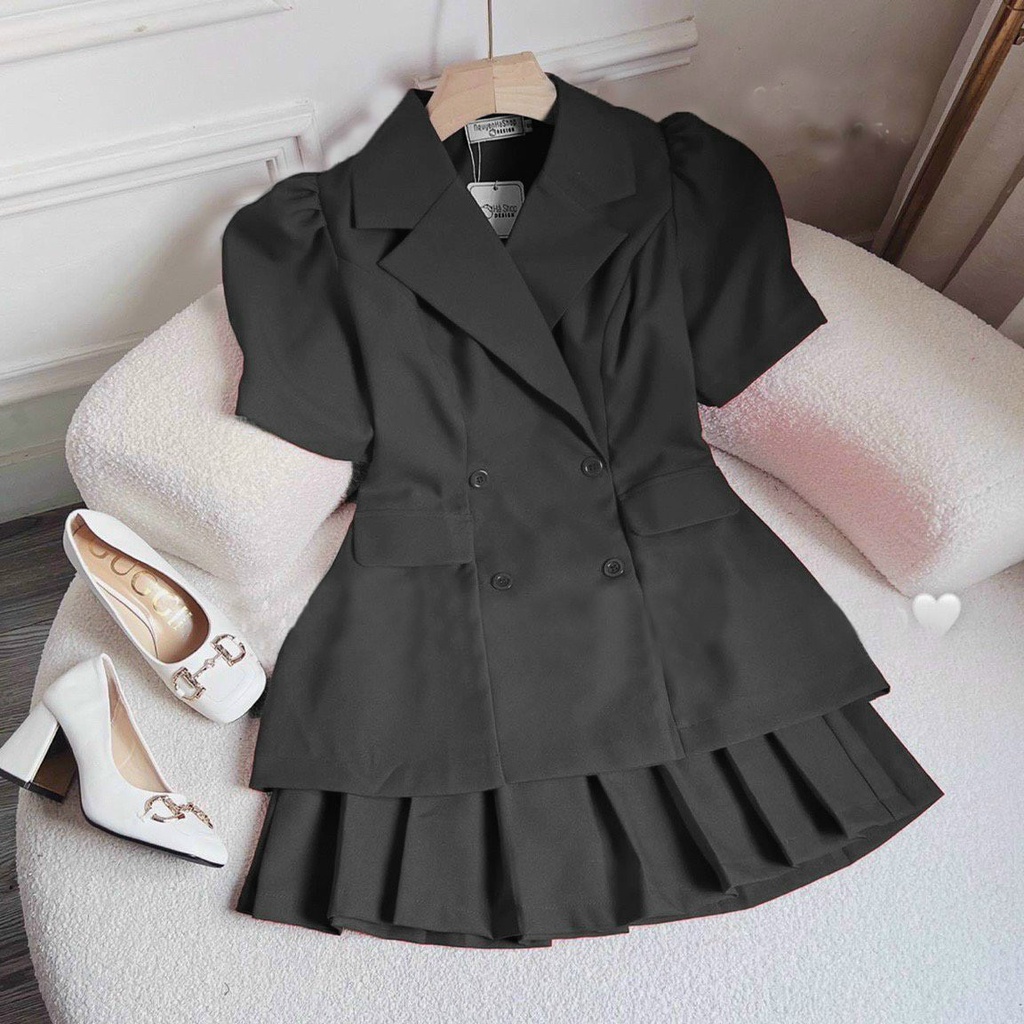 Set sơ-mi + chân váy 🍒 Ảnh Thật 100%
