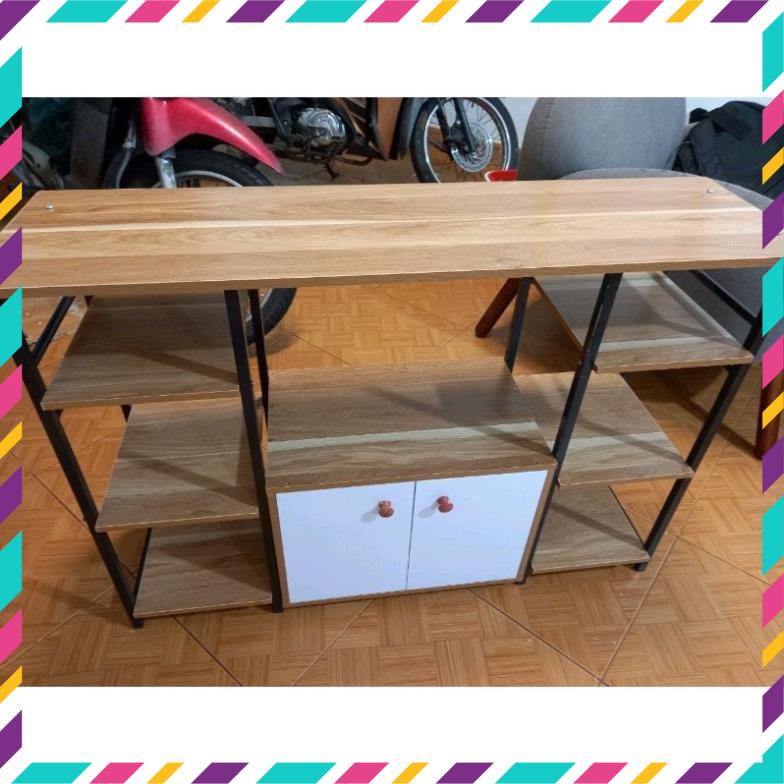 Kệ Nhà Bếp - Kệ Để Lò Vi Sóng Khung Sắt Sơn Tĩnh Điện Sàn Gỗ MDF Cao Cấp