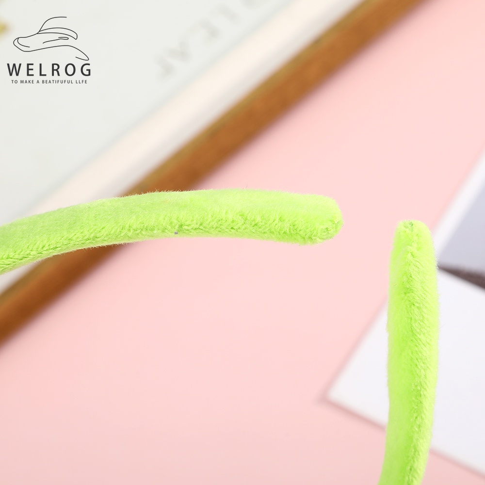 Băng đô hình mầm đậu phủ lông màu xanh lá dễ thương cho bé gái