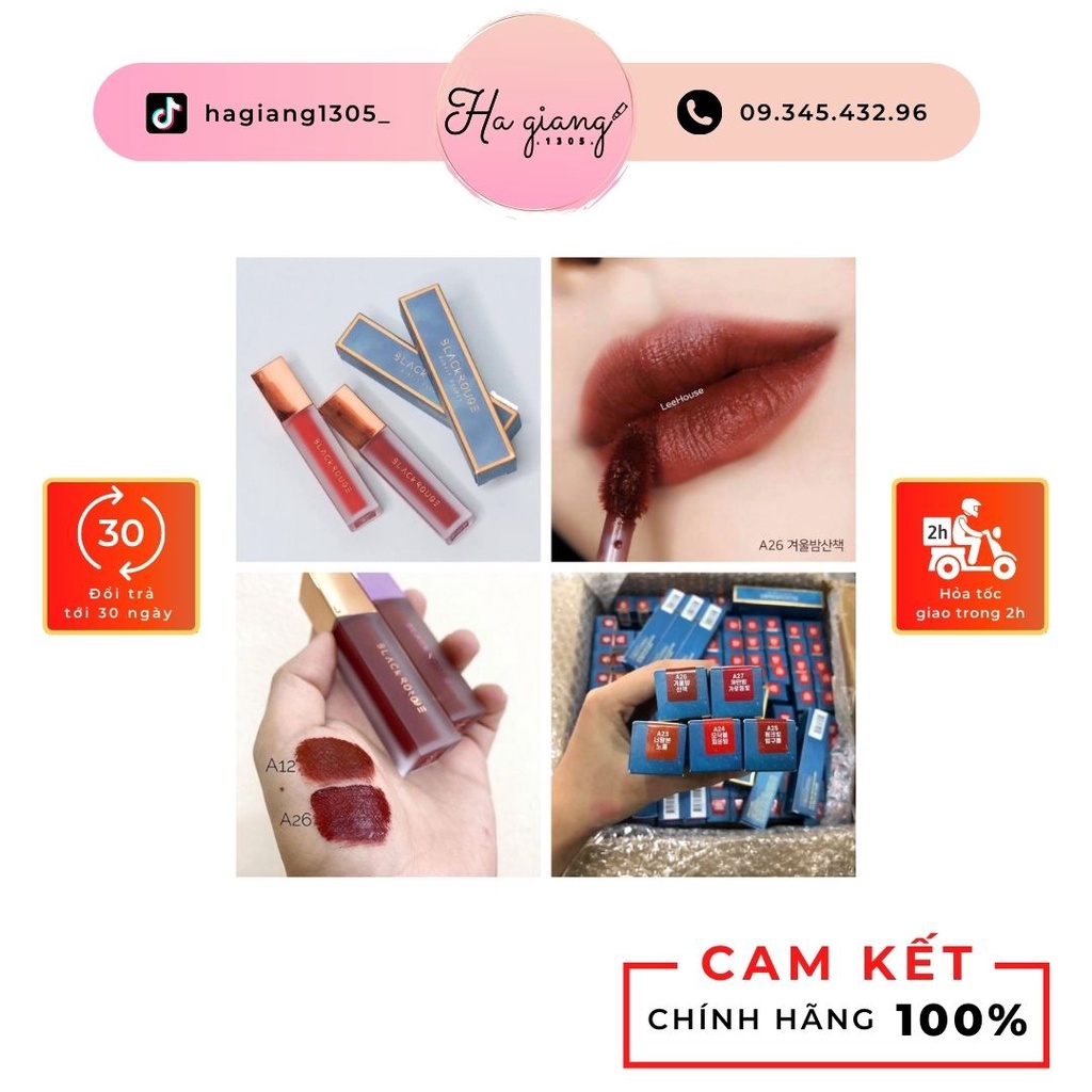 Son kem Black Rouge Air Fit Velvet Tint Ver 5 BAM màu 26 nâu đỏ son black rouge V5