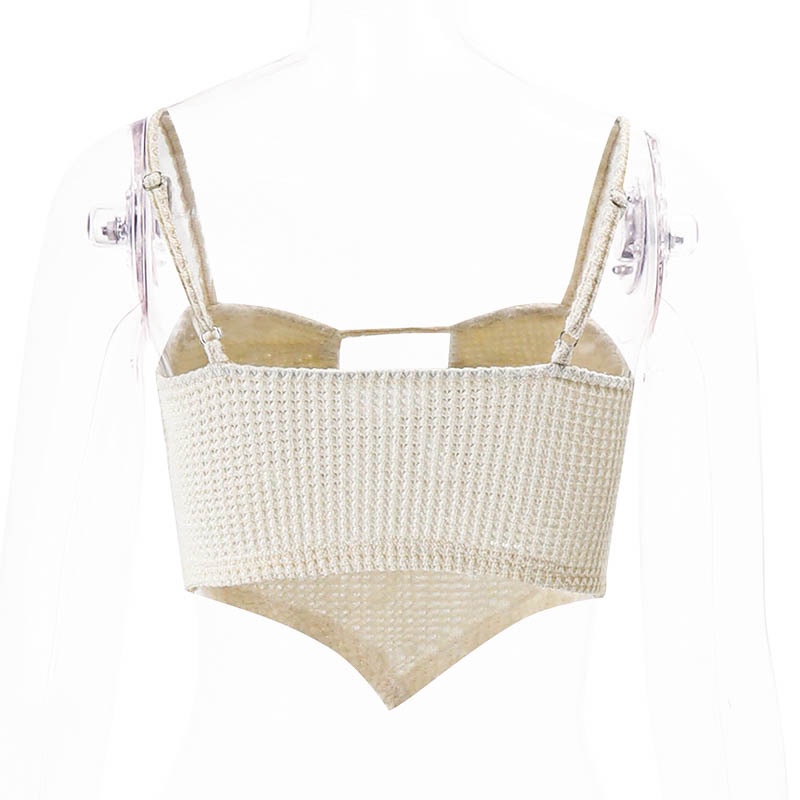 Áo Tank Top Dệt Kim Hở Lưng Đan Dây Chéo Thời Trang Quyến Rũ Cho Nữ