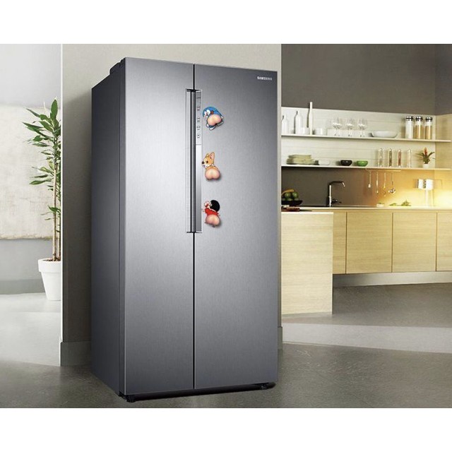 Miếng dán gương chiếu hậu chống va chạm và trầy xước hình mông ngộ nghĩnh cho xe hơi / xe máy Bộ 2 Sticker Dán Trang Trí Điện Thoại/ Tủ Lạnh Hình Chó Corgi Dễ Thương