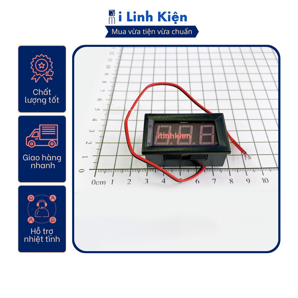 Vôn kế điện tử DC 5-120V dùng LED 0.56 inch có bảo vệ