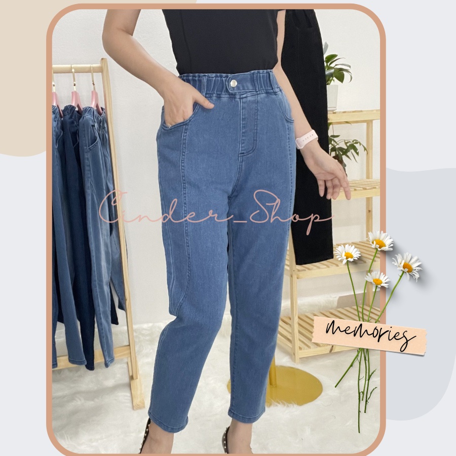Quần Jean nữ lưng thun, cạp chun co giãn 4 chiều V291 đủ size từ 40kg-80kg