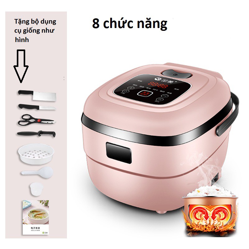 Nồi cơm điện mini thông minh 8 chức năng-tặng kèm 1 bộ dao kéo | BigBuy360 - bigbuy360.vn