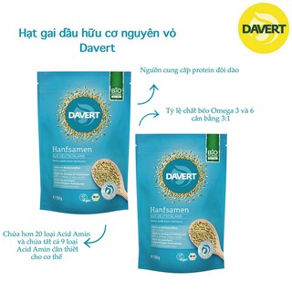 Hạt gai hữu cơ ăn liền Davert 150g