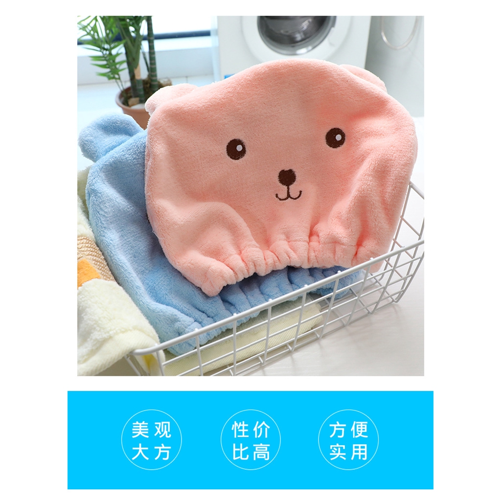 Khăn mũ trùm đầu siêu hút nước tiện lợi khi tắm