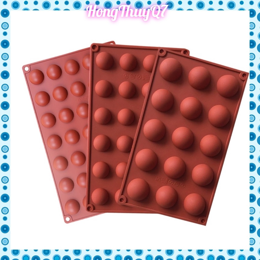 Khuôn Tròn Silicon 15, 24 ô/lỗ Làm Thạch Rau Câu, Sô Cô La, Bánh Nướng, Làm Nhân Bánh /13.10/ - Hong Thuy Q7