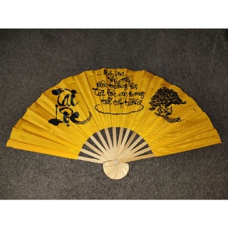 QUẠT VẢI CHỮ THƯ PHÁP (60cm)