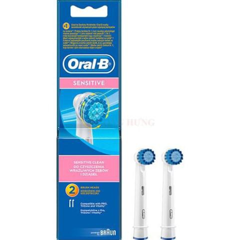 [Hàng Auth] Đầu bàn chải thay thế bàn chải điện Oral-B Sensitive Clean (Set 2 cái) - Hàng nhập khẩu