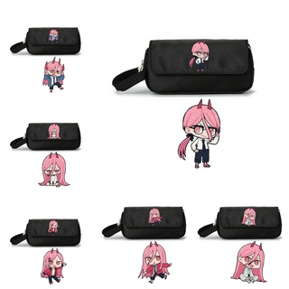 Hộp bút vải canvas IN HÌNH Power Chainsaw man Thợ săn quỷ anime chibi đò dùng học tập xinh xắn