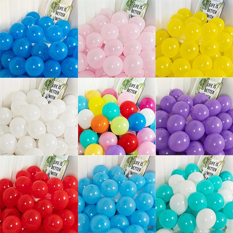 Set 50 / 10 Bong Bóng Cao Su 5 Inch Nhiều Màu Sắc Dùng Để Trang Trí Tiệc