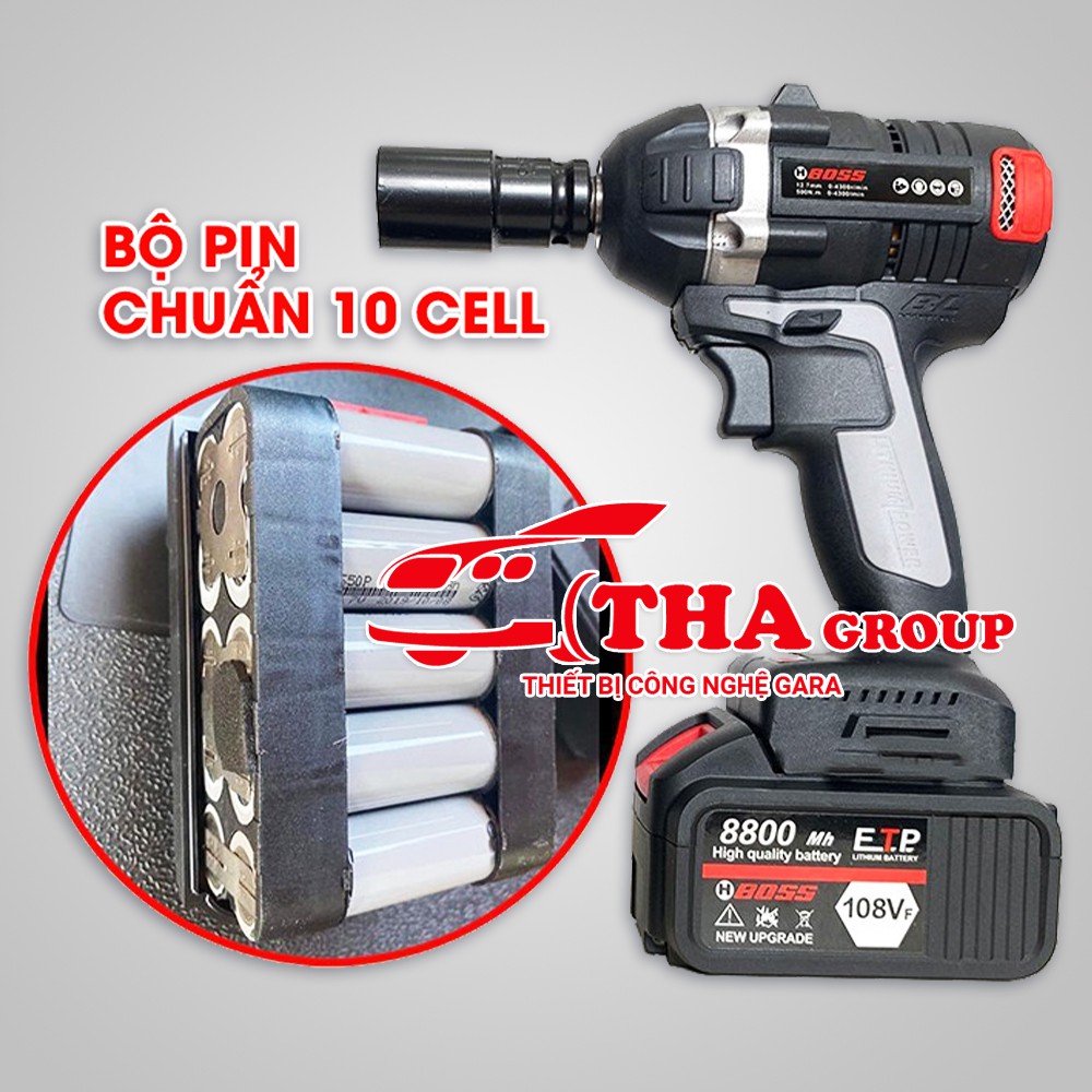 Súng Bắn Ốc Pin BOSS Không Chổi Than Lực Xiết 500Nm