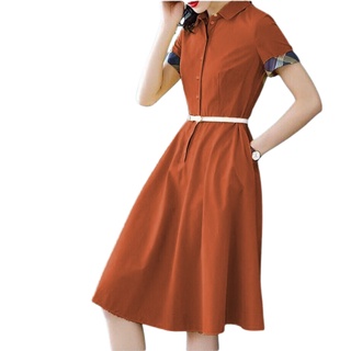 Đầm Váy Nữ Sơ Mi Xòe Thắt Lưng - QA0045