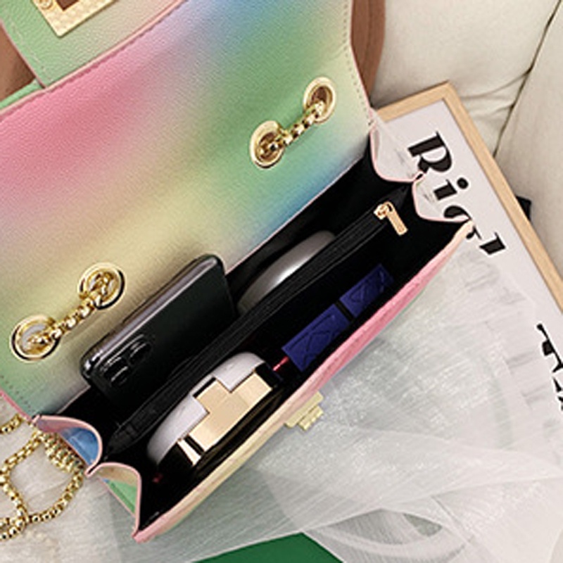 Túi Đeo Vai Hình Vuông Cỡ Nhỏ Có Khóa Cài Phong Cách Hàn Quốc Thời Trang Cho Nữ