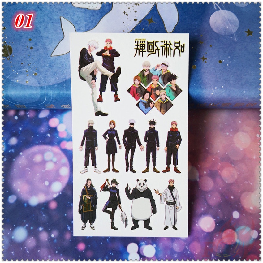 Tờ hình xăm dán tạm thời mini họa tiết Jujutsu Kaisen Anime chống thấm nước độc đáo