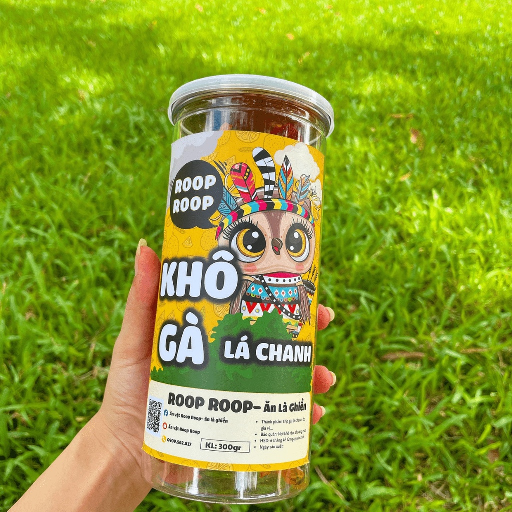 Gà khô lá chanh 300G ROOPROOP khô gà nhà làm cay ngon đồ ăn vặt an toàn vệ sinh thực phẩm | BigBuy360 - bigbuy360.vn