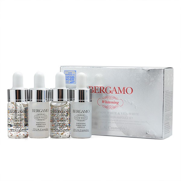 [CHÍNH HÃNG 100%]Sét Serum Bergamo dưỡng da căng mịn Hàn Quốc set 4 ống( màu vàng, trắng)- 13ml/1 ống