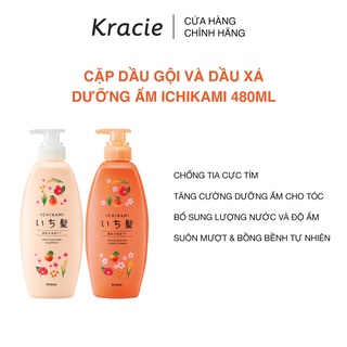 [3-5.3 Flashsale 50%] Combo dầu gội + dầu xả dưỡng ẩm Ichikami 480ml/ chai chính hãng [Kracie]